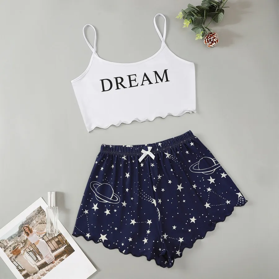Star Print Cami and Shorts Set