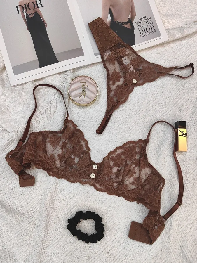 Set reggiseno riducente francese ultra sottile in pizzo
