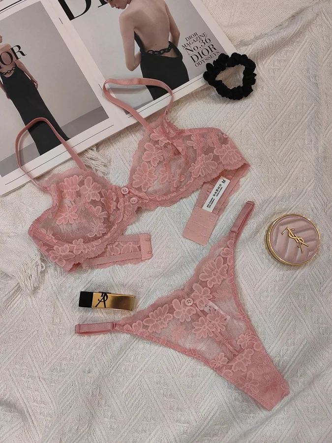 Set reggiseno riducente francese ultra sottile in pizzo