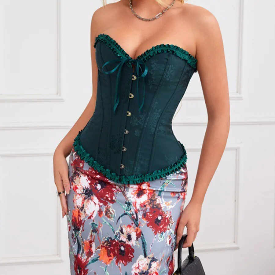 Jacquard korset met baleinen