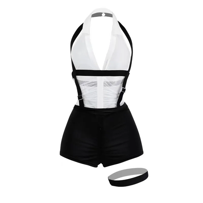 Vestido Justo de Uniforme de Secretária com Decote Profundo