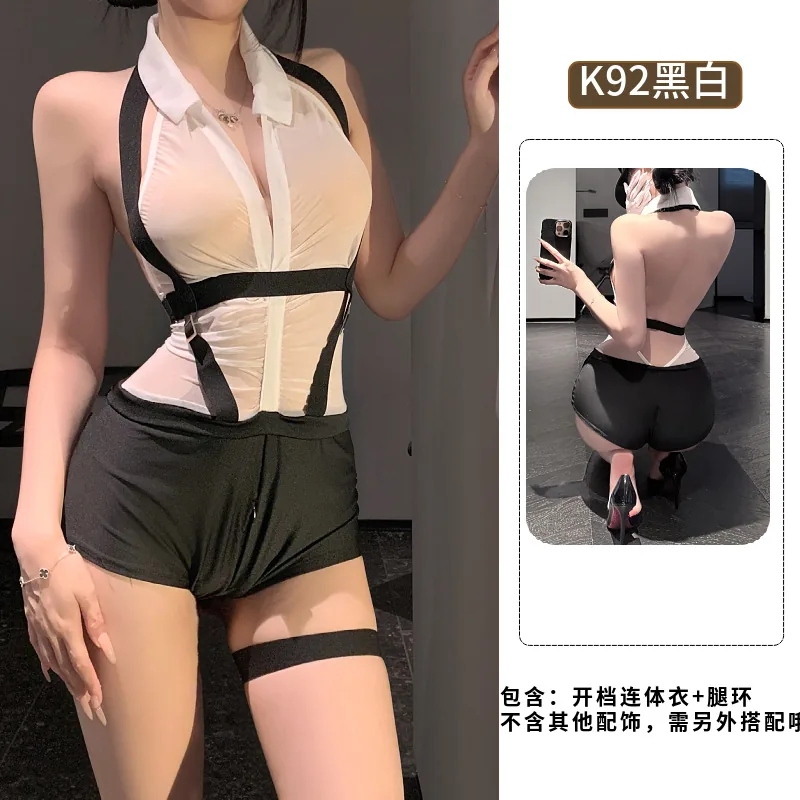 Vestido Justo de Uniforme de Secretária com Decote Profundo
