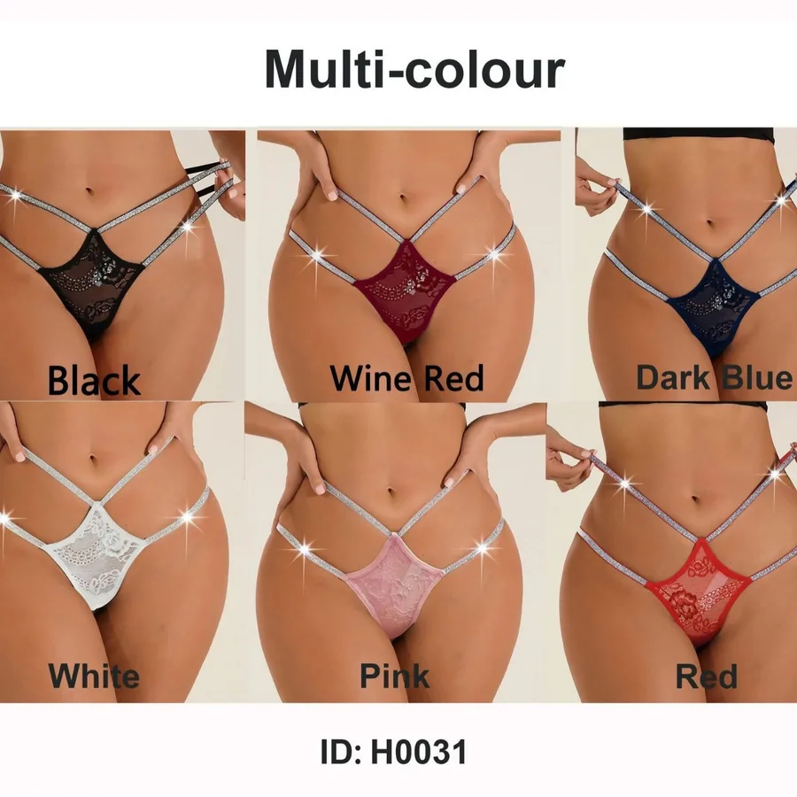 Cueca de cintura baixa com alças em renda transparente