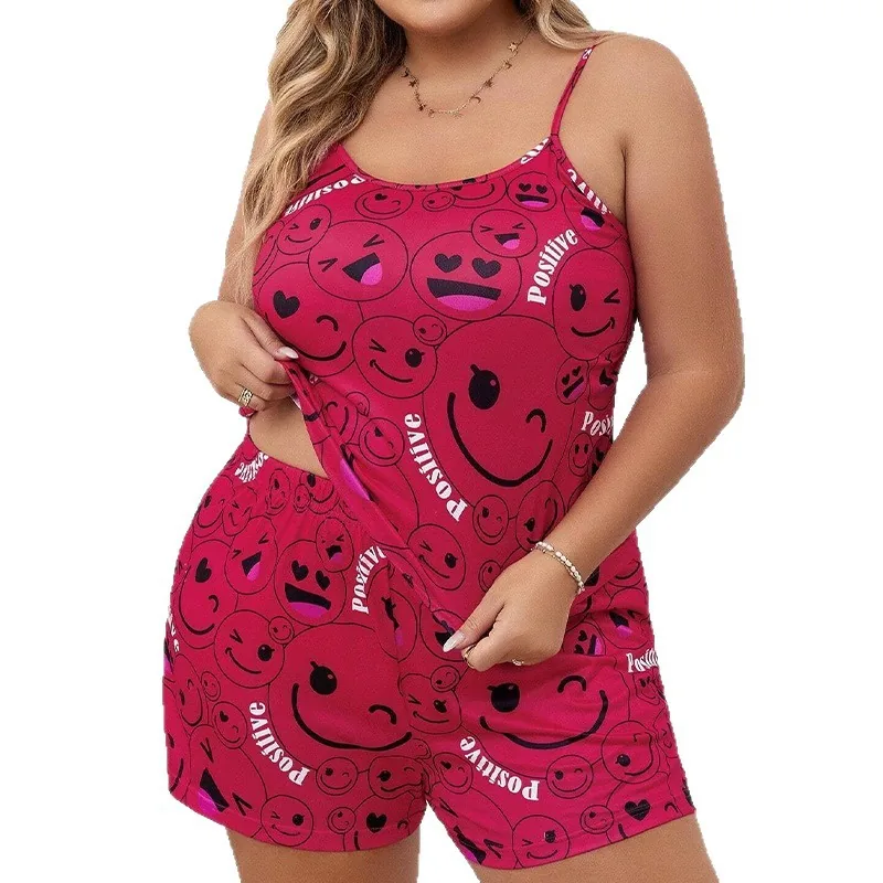 Conjunto de ropa de estar por casa de tirantes y shorts de talla grande
