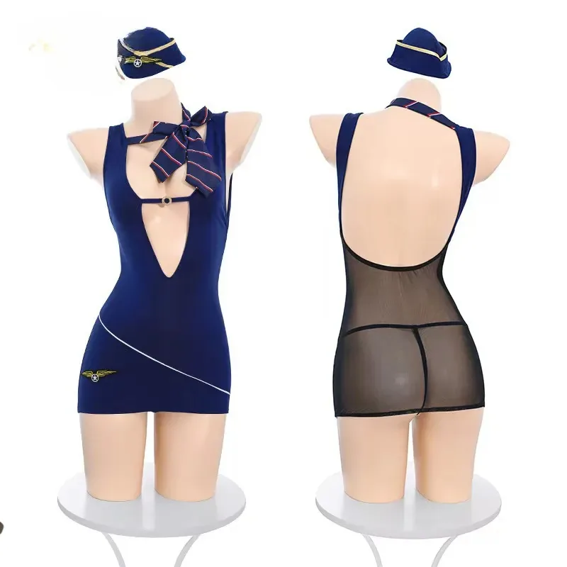 Disfraz de azafata de vuelo con vestido ajustado