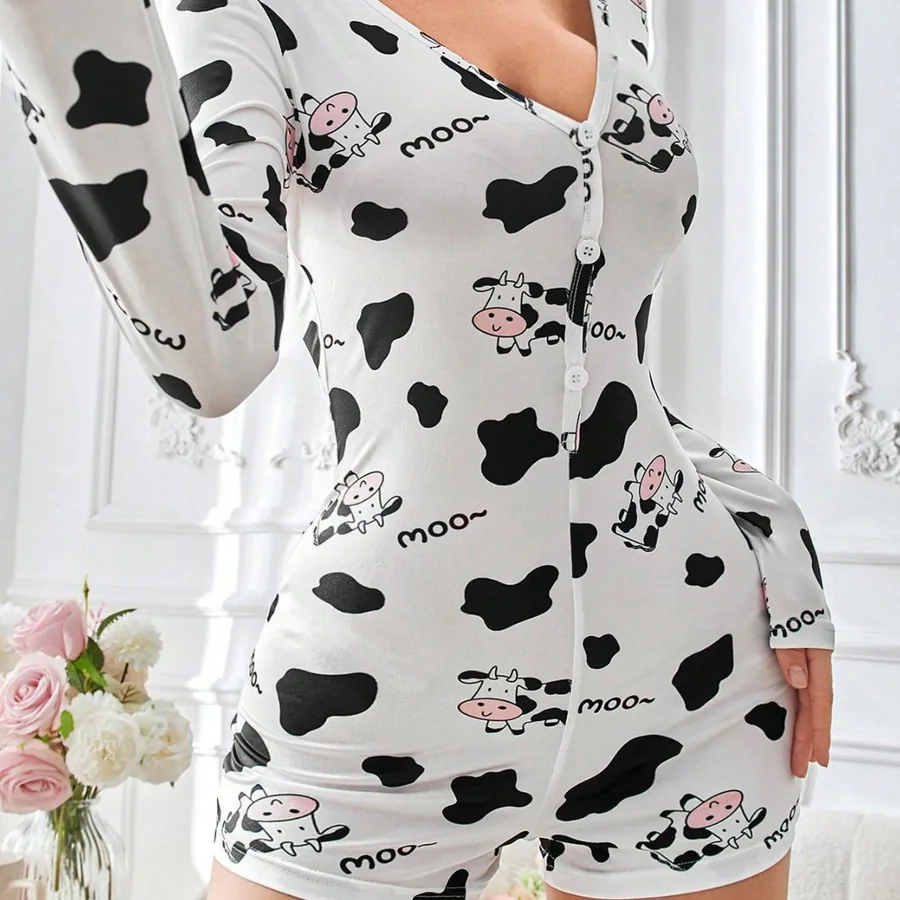 Geprinte loungewear pyjama set