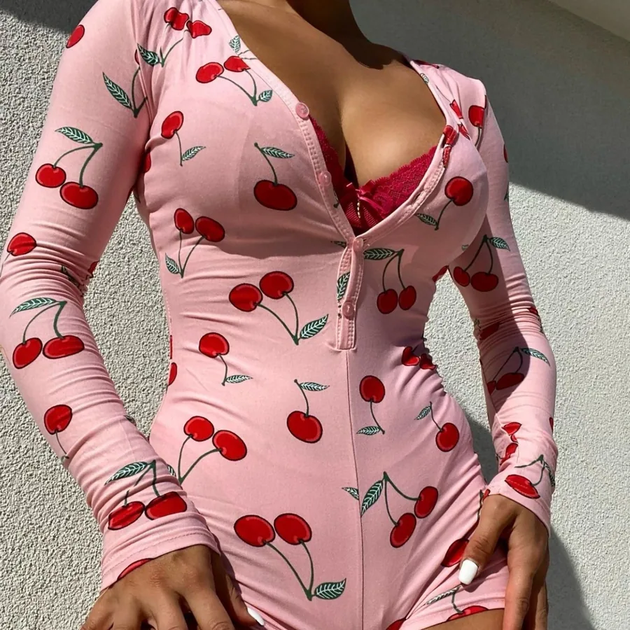 Geprinte loungewear pyjama set