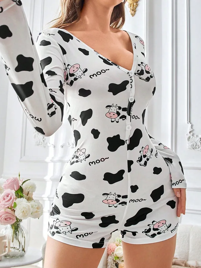 Geprinte loungewear pyjama set