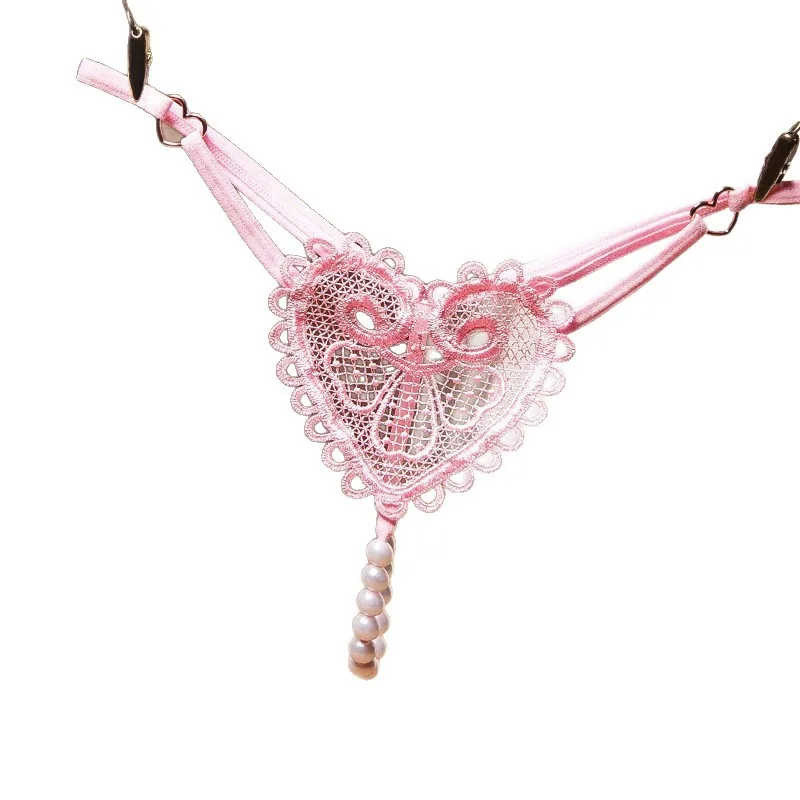Slip in pizzo con cuore e perle