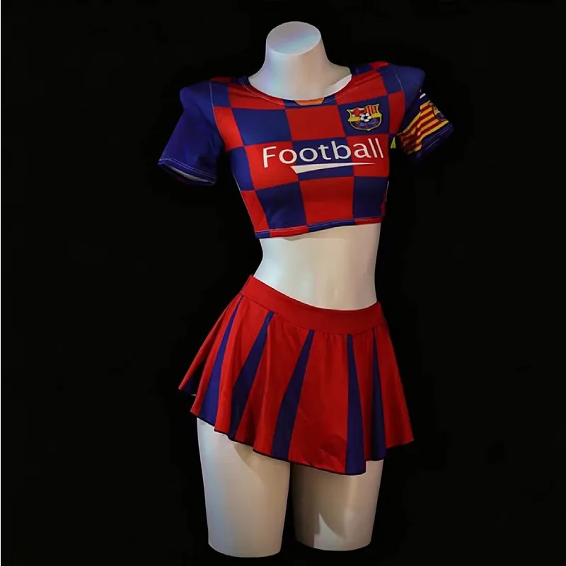 Dwuczęściowy zestaw cosplay cheerleaderki futbolowej