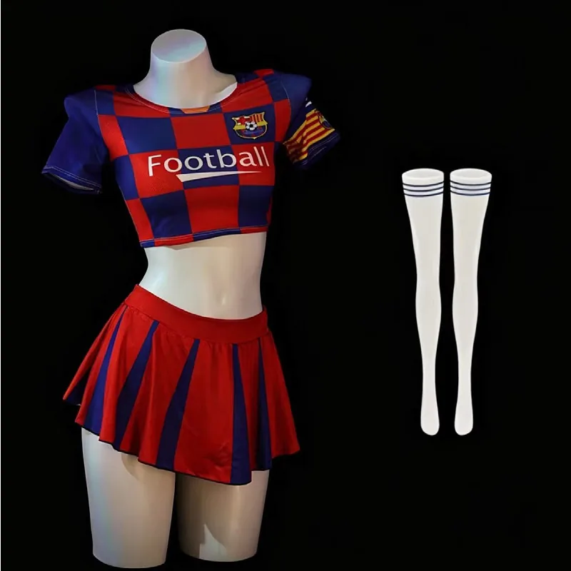 Dwuczęściowy zestaw cosplay cheerleaderki futbolowej