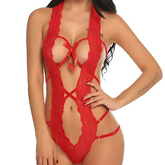 Body con fiocco e allacciatura a stringhe