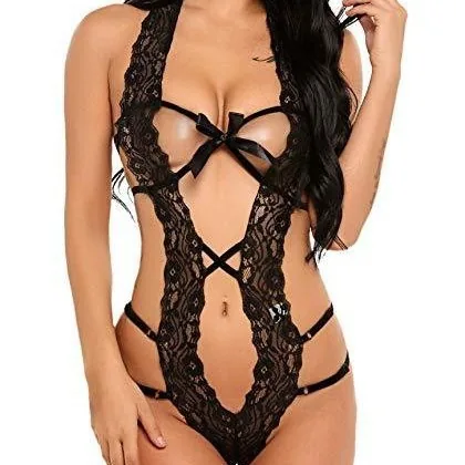 Body con fiocco e allacciatura a stringhe