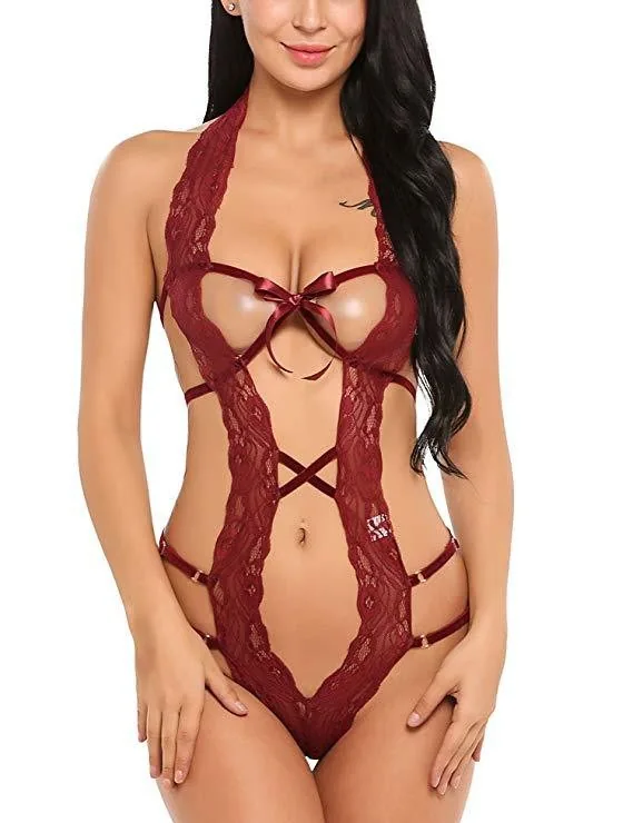 Body con fiocco e allacciatura a stringhe