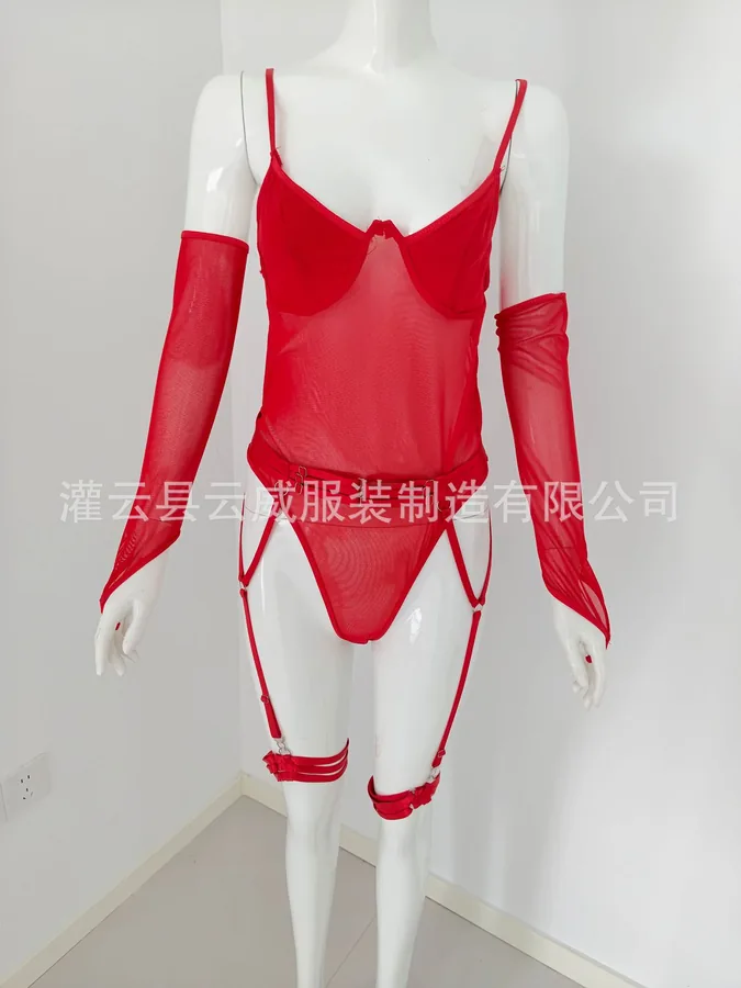 Dessous-Set mit transparentem Mesh-Body