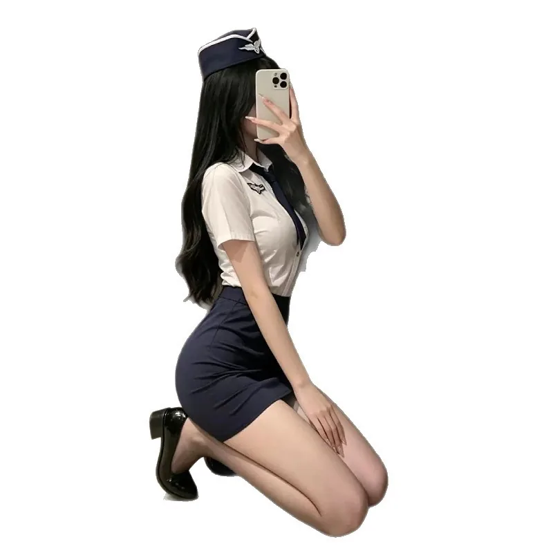Costume roleplay aderente da assistente di volo