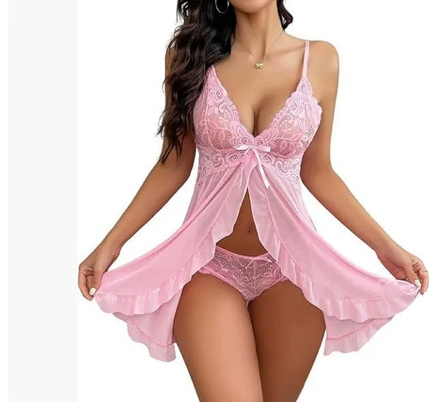 Ensemble de lingerie caraco en dentelle col V