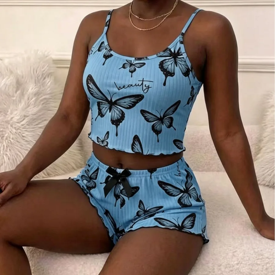 Lounge-set met print cami en short