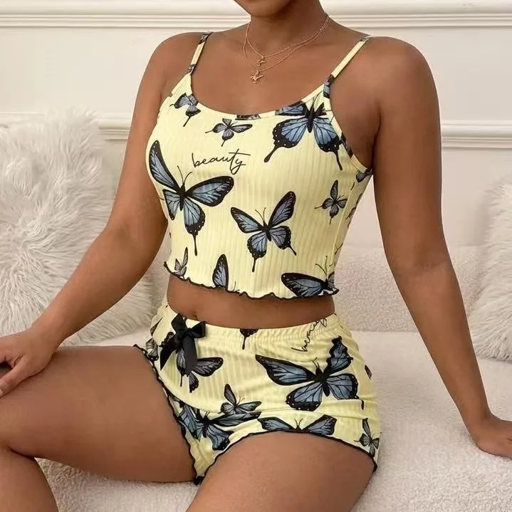 Lounge-set met print cami en short