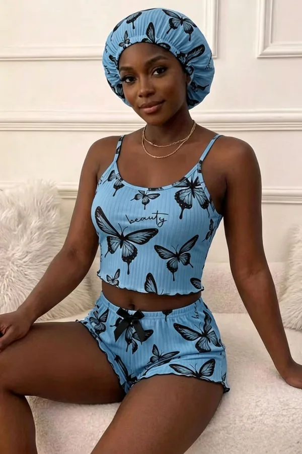 Lounge-set met print cami en short