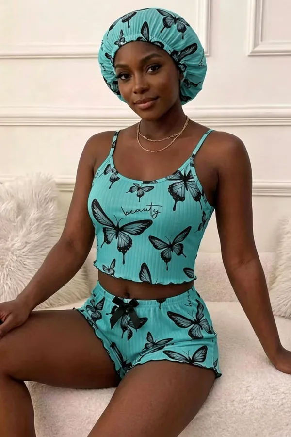 Lounge-set met print cami en short