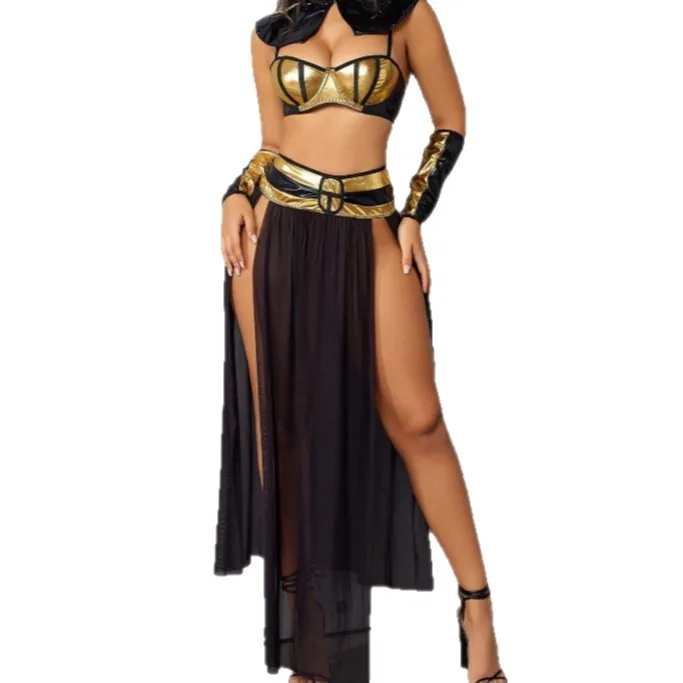 Langes Kleid-Set mit transparenten Cut-outs und Seitenschlitz