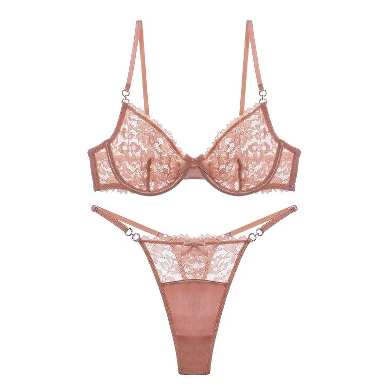 Spitzen-Schleifen-Tanga-Set