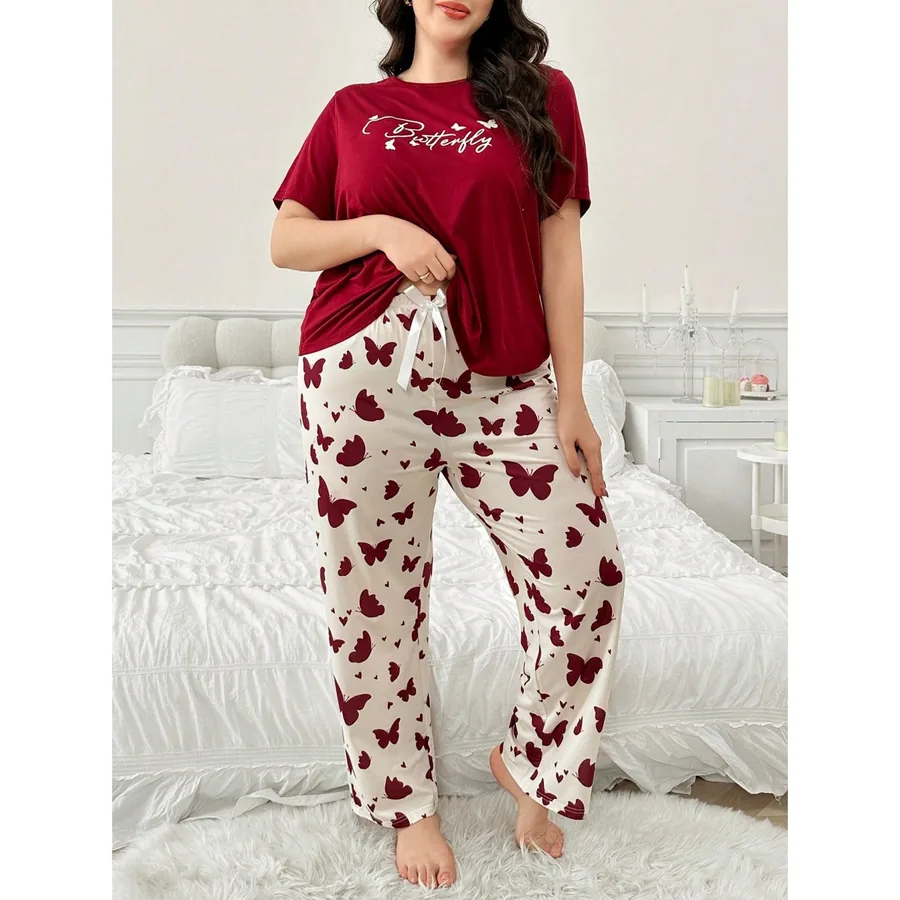 Pyjama-set met hartprint in plus size
