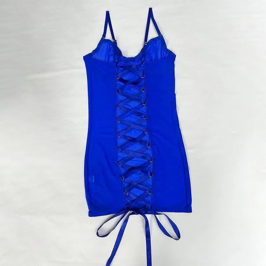 Body con ferretti in mesh trasparente con schiena scoperta