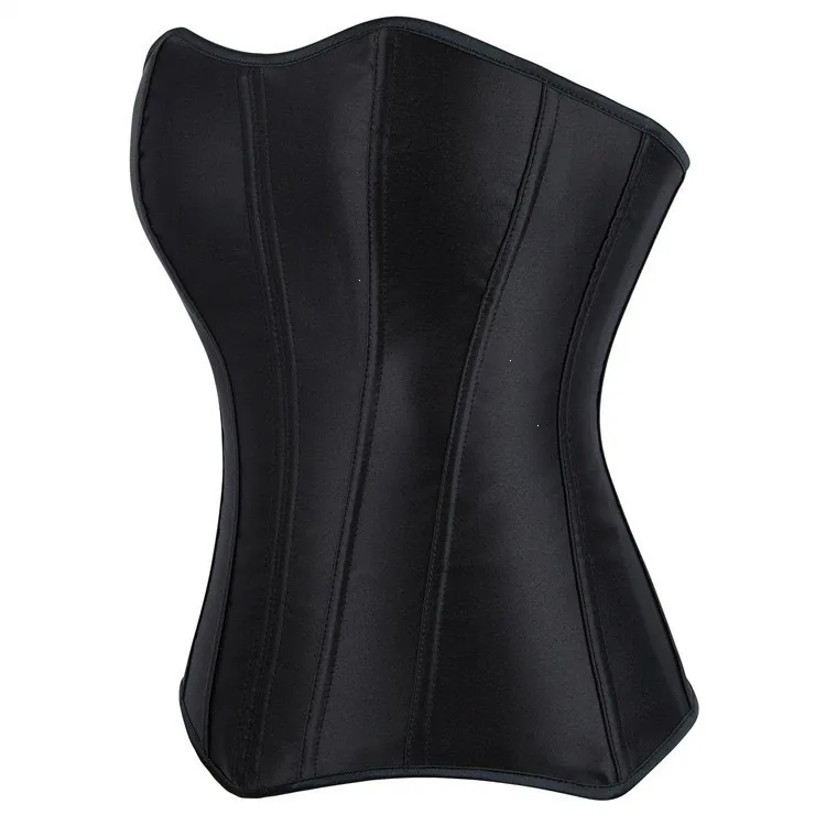 Satijnen strapless corsettop met baleinen