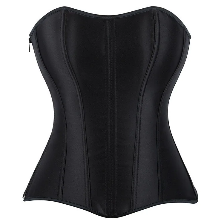 Satijnen strapless corsettop met baleinen