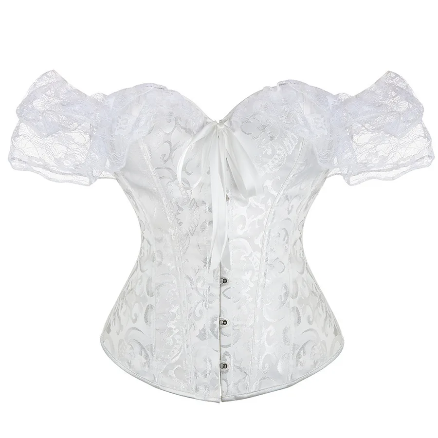 Espartilho bustier de renda com barbatanas