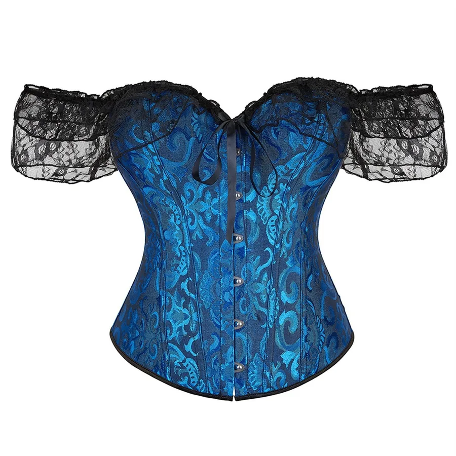 Espartilho bustier de renda com barbatanas