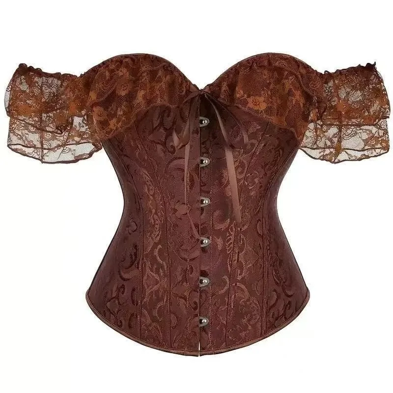 Espartilho bustier de renda com barbatanas