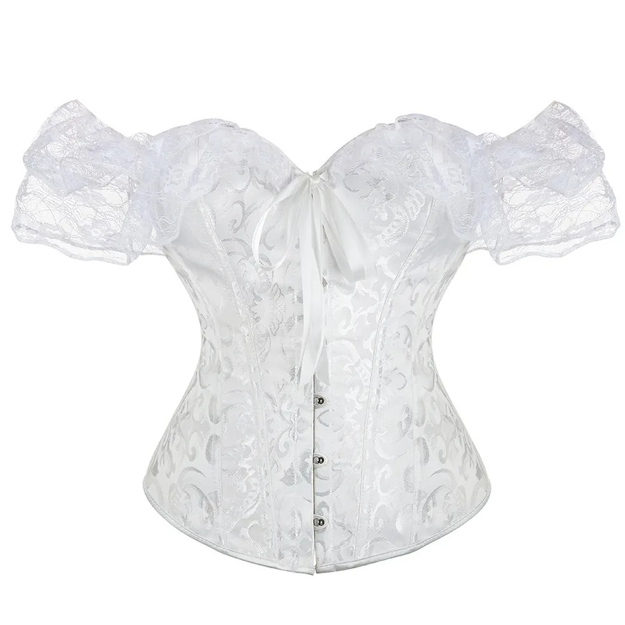 Espartilho bustier de renda com barbatanas