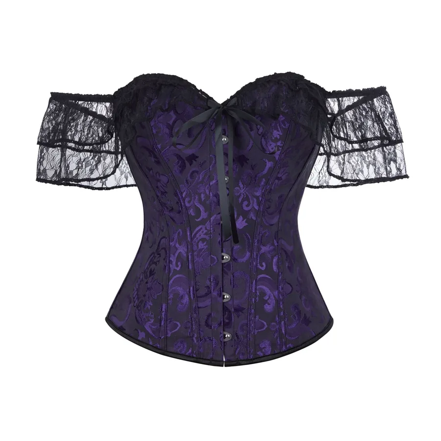 Espartilho bustier de renda com barbatanas
