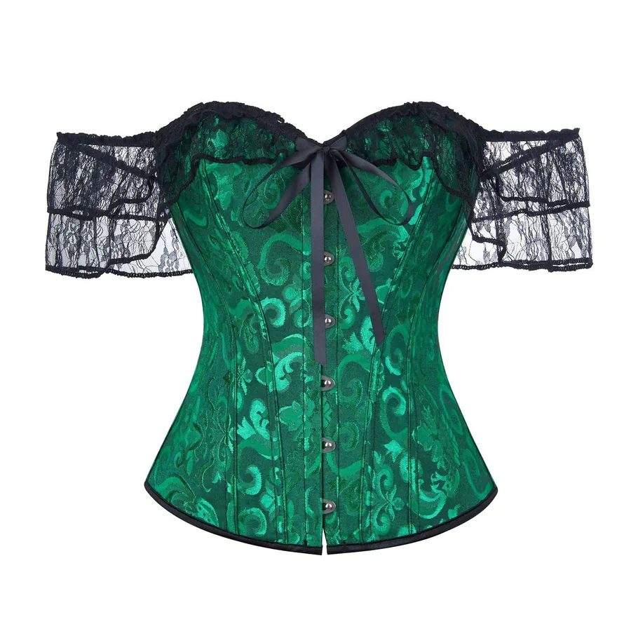 Espartilho bustier de renda com barbatanas