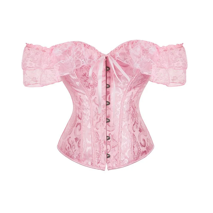 Espartilho bustier de renda com barbatanas