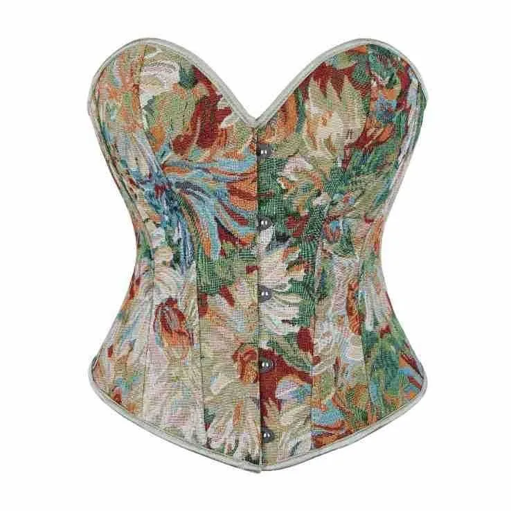 Corsé sin tirantes de jacquard floral