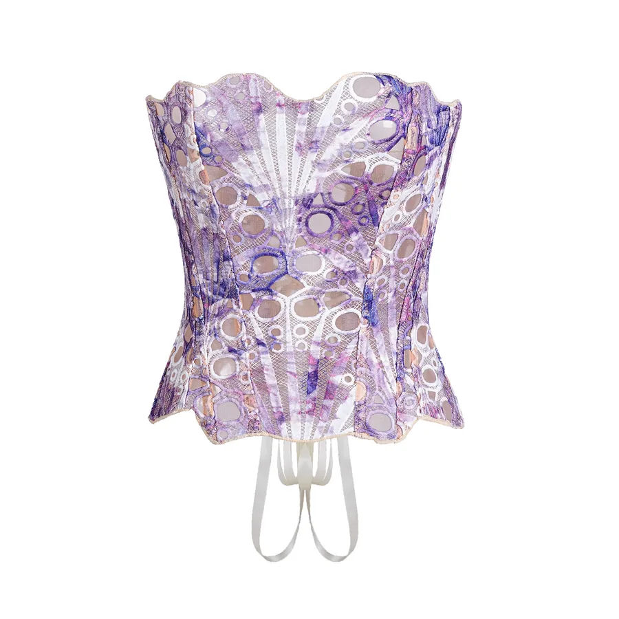 Corsetto senza spalline con stampa bohemienne