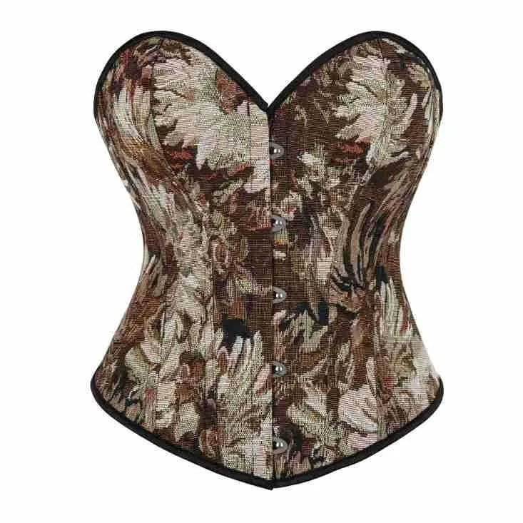 Korsett-Top mit Vintage-Ölgemälde-Motiv