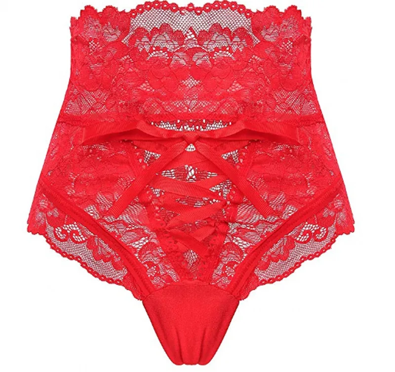 String taille haute en dentelle