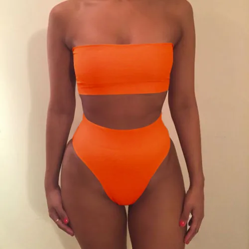 Set bikini a fascia monocolore