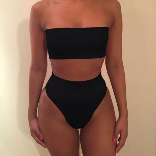 Set bikini a fascia monocolore