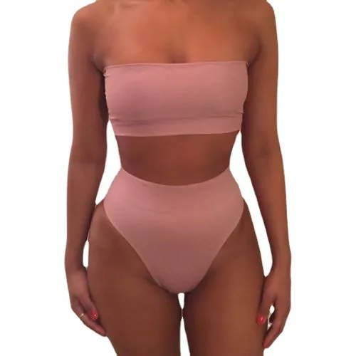 Set bikini a fascia monocolore