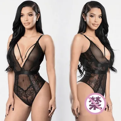 Spitzen-Mesh-Halterneck-Bodysuit in Übergröße