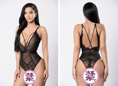 Spitzen-Mesh-Halterneck-Bodysuit in Übergröße