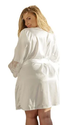 Ensemble peignoir kimono en soie glacée et nuisette