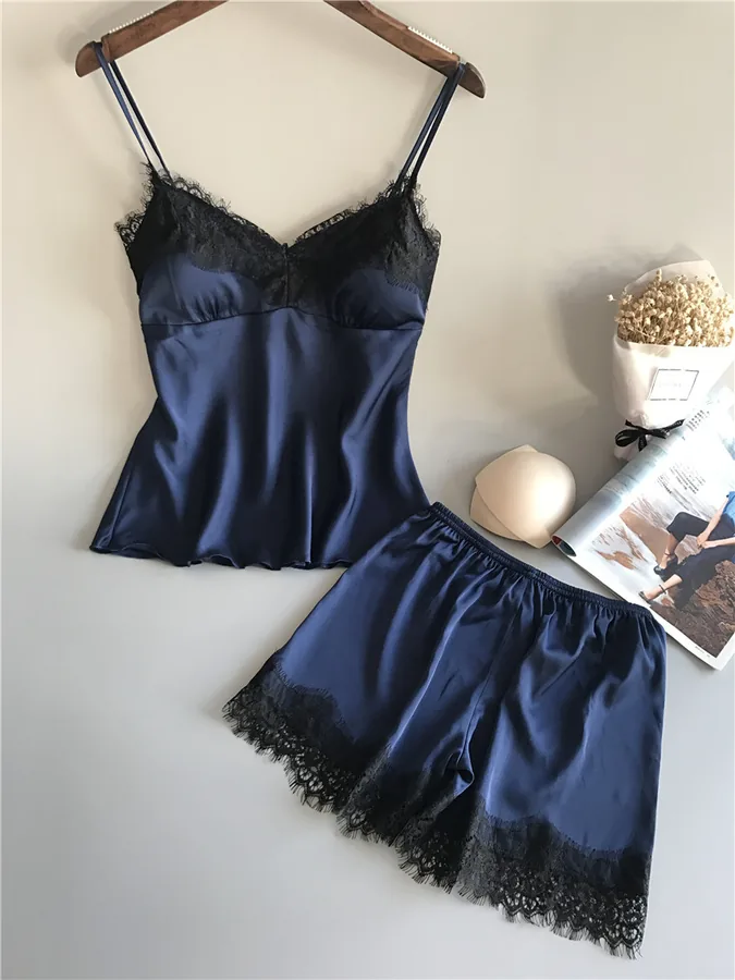 Zwart cami slipjurk set