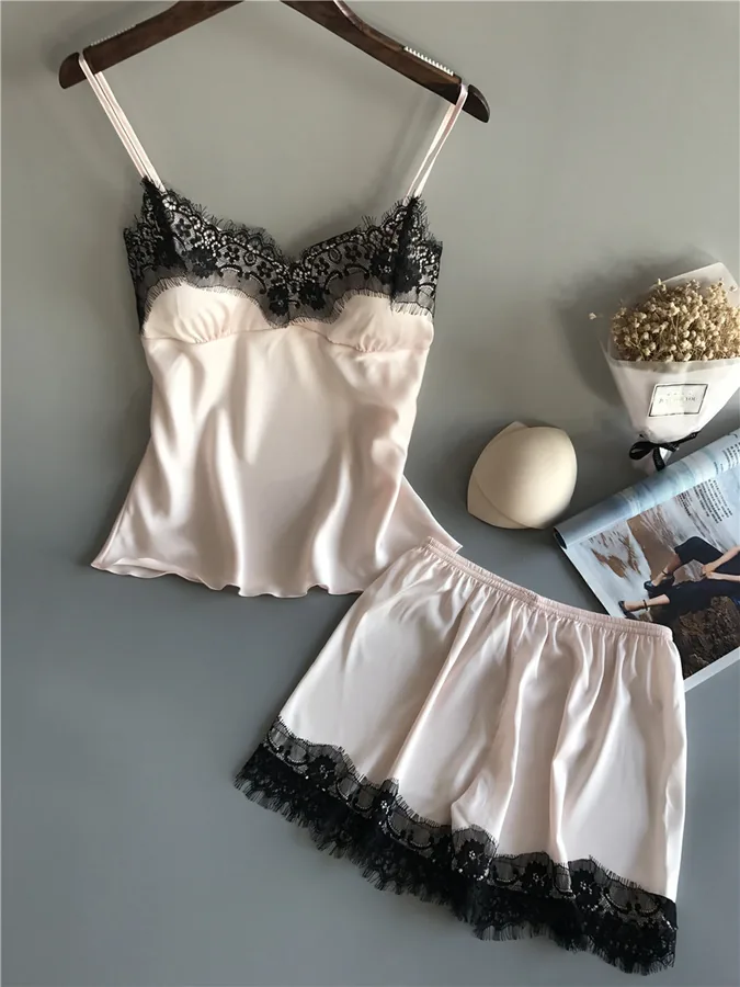 Zwart cami slipjurk set